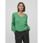 Pull col en v vert ria