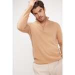 Pull col zippe montant homme zalman en cachemire beige Pull col zippe montant homme zalman en cachemire beige