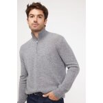 Pull col zippe montant homme zalman en cachemire gris fonce Pull col zippe montant homme zalman en cachemire gris fonce