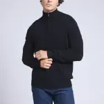 Pull col zipp montant noir en cachemire