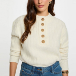 Pull court  col montant ivoire