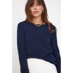 Pull femme col rond zara en cachemire bleu marine