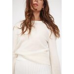 Pull femme col rond zara en cachemire ecru