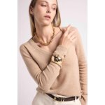 Pull femme col v zefina en cachemire new beige creme