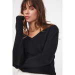 Pull femme col v zefina en cachemire noir