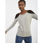 Pull femme gris / noir - naf naf en viscose