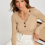 Pull femme morgan beige fonc en viscose