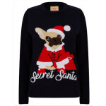 Pull femme noël secret santa dog bleu Pull femme noël secret santa dog bleu
