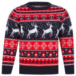 Pull fille noel snow reindeer bleu Pull fille noel snow reindeer bleu