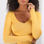 Pull fin col v james en viscose