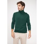 Pull homme col roule zachary en cachemire vert sapin