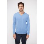 Pull homme col v zaher en cachemire bleu ciel