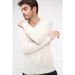 Pull homme col v zaher en cachemire ecru