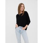 Pull en maille col bateau manches 3 / 4 large noir Pull en maille col bateau manches 3 / 4 large noir