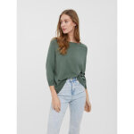 Pull en maille col bateau manches 3 / 4 large vert cléo Pull en maille col bateau manches 3 / 4 large vert cléo