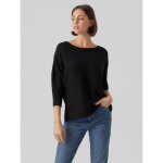 Pull en maille col bateau manches 3 / 4 noir Pull en maille col bateau manches 3 / 4 noir