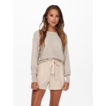 Pull en maille col bateau manches longues beige