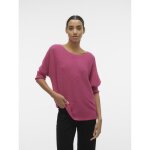 Pull en maille col bateau rose foncé Pull en maille col bateau rose foncé