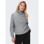 Pull en maille col haut manches longues gris