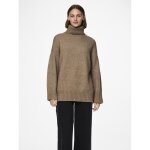 Pull en maille col montant marron tara