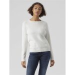 Pull en maille col rond blanc