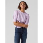 Pull en maille col rond manches 2 / 4 violet Pull en maille col rond manches 2 / 4 violet