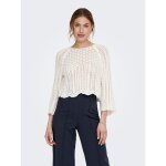 Pull en maille col rond manches 3 / 4 blanc Pull en maille col rond manches 3 / 4 blanc