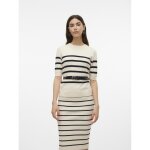 Pull en maille col rond manches courtes gris nina