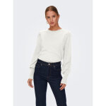 Pull en maille col rond manches longues blanc liz
