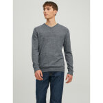 Pull en maille col rond manches longues bleu marine gris Pull en maille col rond manches longues bleu marine gris