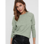 Pull en maille col rond manches longues bleu vert
