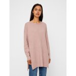 Pull en maille col rond manches longues coupe longue violet Pull en maille col rond manches longues coupe longue violet