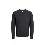 Pull en maille col rond manches longues gris fonc van