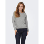 Pull en maille col rond manches longues gris nina