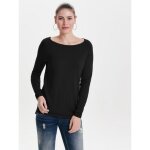 Pull en maille col rond manches longues long noir Pull en maille col rond manches longues long noir