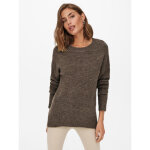 Pull en maille col rond manches longues marron gigi Pull en maille col rond manches longues marron gigi