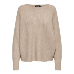 Pull en maille col rond manches longues marron ivy