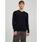 Pull en maille col rond manches longues noir jack