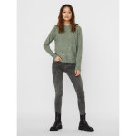 Pull en maille col rond manches longues vert zola