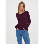 Pull en maille col rond manches longues violet cate Pull en maille col rond manches longues violet cate