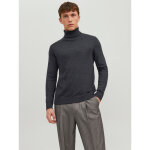 Pull en maille col tortue manches longues gris foncé Pull en maille col tortue manches longues gris foncé