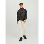 Pull en maille col tortue manches longues marron fonc�