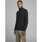Pull en maille col tortue manches longues noir aron Pull en maille col tortue manches longues noir aron