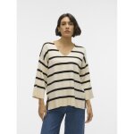 Pull en maille col en v gris clair