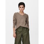 Pull en maille col en v manches longues poignets ctels vert