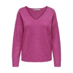 Pull en maille col en v col en v rose foncé mina Pull en maille col en v col en v rose foncé mina
