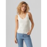 Pull en maille col en v sans manches blanc