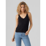 Pull en maille col en v sans manches noir mae