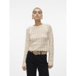 Pull en maille court col rond manches longues gris ella