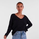 Pull en maille ellen col en v noir lila